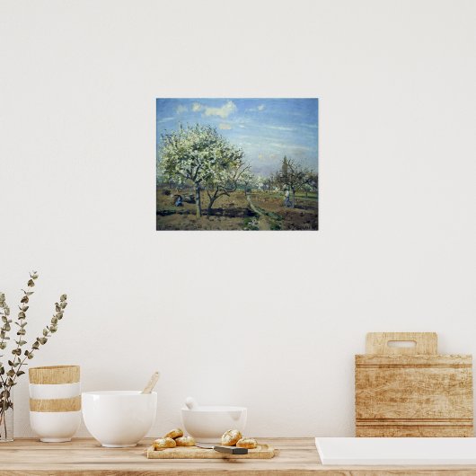 commissaris - Orchard in Bloom Louveciennes 1892 Poster (Keuken)