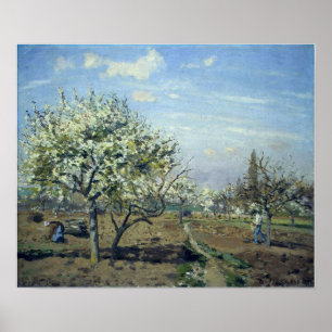 commissaris - Orchard in Bloom Louveciennes 1892 Poster