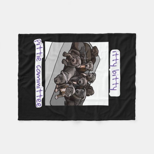 commissie Itty Bitty Pittie Fleece Deken (Voorkant (Horizontaal))