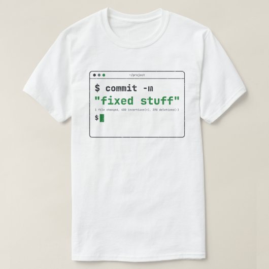 Commit Bericht Vastgestelde Dingen Grappige Ontwik T-shirt (Design voorkant)
