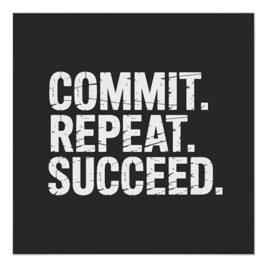 Commit Herhaal Succes - Groeimentaliteit Perfect Poster (Voorkant)
