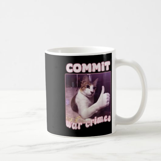 Commit Oorlogsmisdaden Grappige kat meme Koffiemok (Rechts)