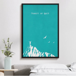 Commit or quit, modern trendy inspirerend poster