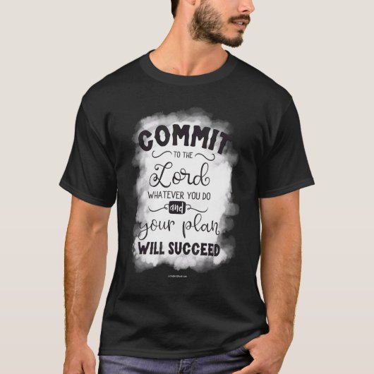 Commit To Lord Christian Bible Verse Religious Chu T-shirt (Voorkant)
