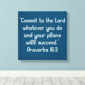 "Commit to the Lord" 12 x 12 Schrift Canvas Afdruk (Insitu (Houten vloer))