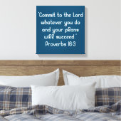 "Commit to the Lord" 12 x 12 Schrift Canvas Afdruk (Insitu (Slaapkamer))
