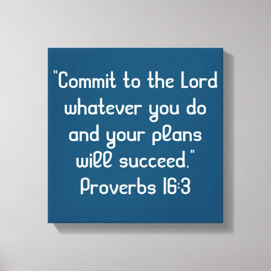 "Commit to the Lord" 12 x 12 Schrift Canvas Afdruk (Voorkant)