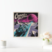 Commit To The Process Vierkante Klok (Huis)