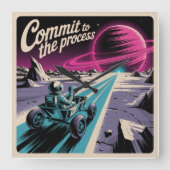 Commit To The Process Vierkante Klok (Voorkant)