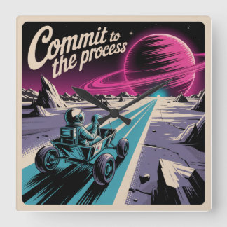 Commit To The Process Vierkante Klok