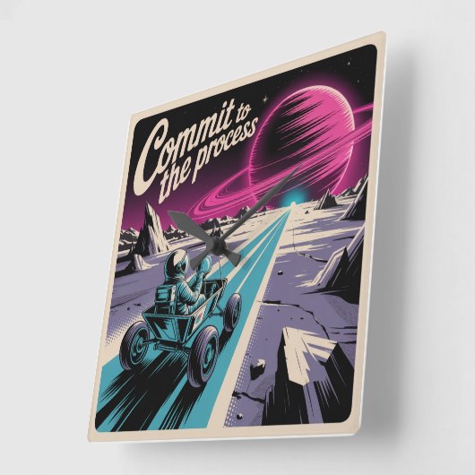 Commit To The Process Vierkante Klok (Hoek)