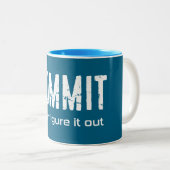 Commit zoek het dan uit tweekleurige koffiemok (Voorkant rechts)