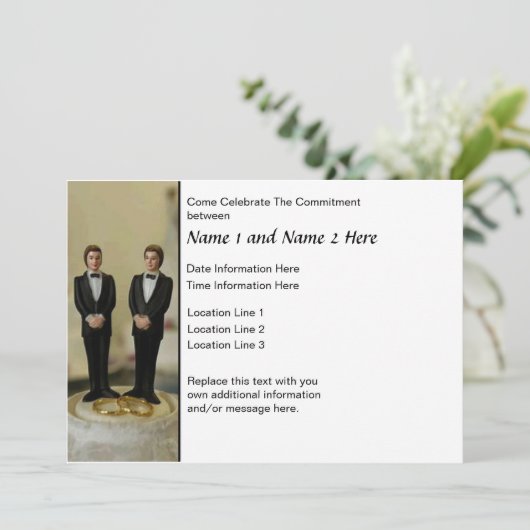 Commitment Ceremony Invite Kaart (Staand voorkant)