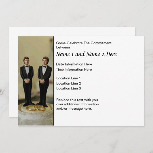 Commitment Ceremony Invite Kaart (Voorkant / Achterkant)