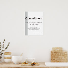 Commitment Citaat Minimalistische Kantoor Muur Kun Poster