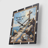 Commitment's Hour: Embrace Your Cross Vierkante Klok (Hoek)