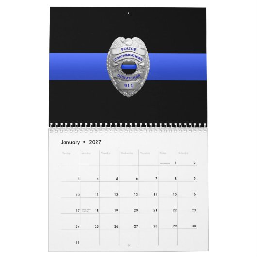 Commo 911 Verzending via blauwe lijnkalender Kalender (Jan 2027)