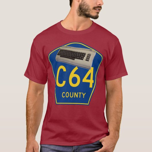 Commodore 64 C64 County T-shirt (Voorkant)