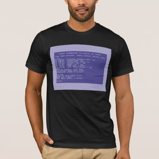 Commodore 64 CBM64 geeky Dad New York City T-shirt (Voorkant)