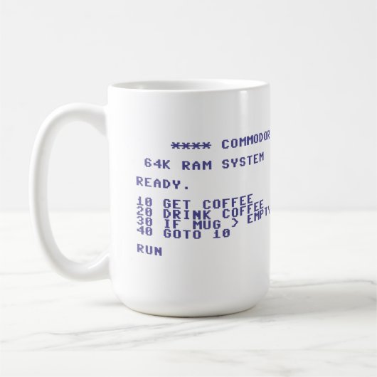 Commodore 64 het Basisprogramma van de Koffie van  Koffiemok (Links)