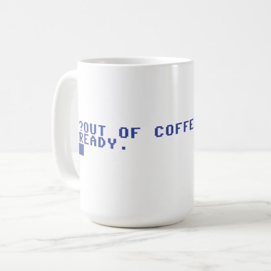 Commodore 64 uit koffiefout koffiemok (Voorkant links)