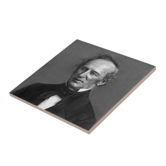 Commodore Cornelius Vanderbilt Portrait circa 1850 Tegeltje (Zijkant)