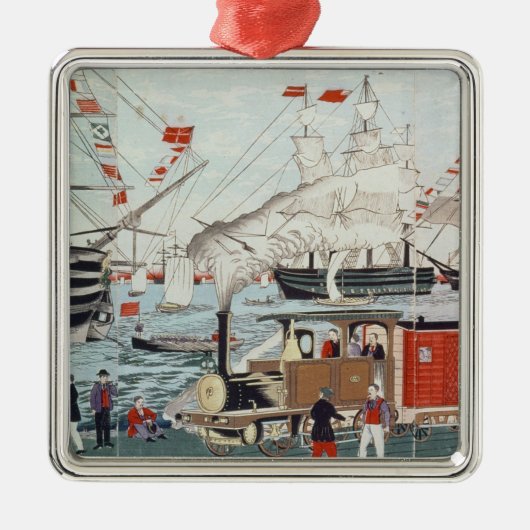Commodore Perry's Gift of a Railway Metalen Ornament (Voorkant)