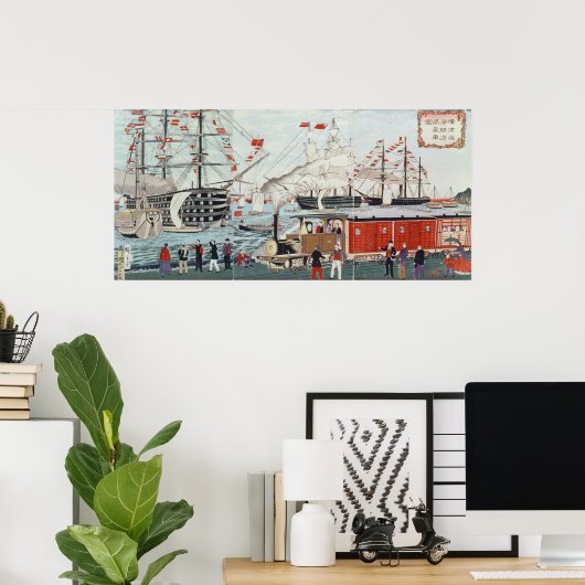 Commodore Perry's Gift of a Railway Poster (Thuiskantoor)