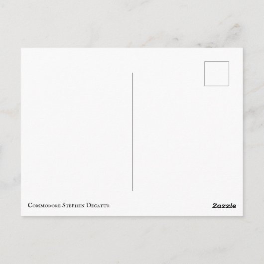 Commodore Stephen Decatur Briefkaart (Achterkant)