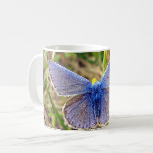 Common Blue Butterfly Mok (Voorkant links)
