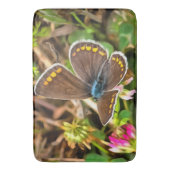 Common Blue Butterfly Polyommatus Icarus Painting Badmat (Voorkant Verticaal)