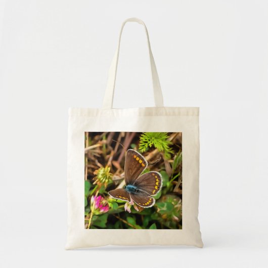 Common Blue Butterfly Polyommatus Icarus Painting Tote Bag (Voorkant)
