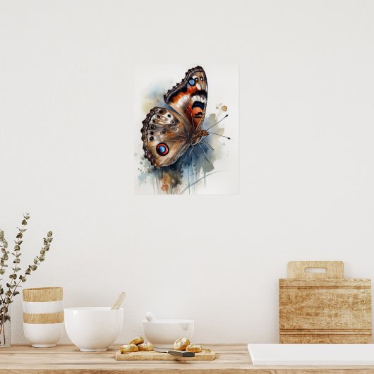 Common Buckeye Butterfly Art Print Poster (Keuken)
