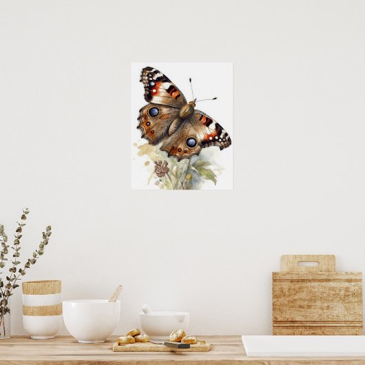 Common Buckeye Butterfly Art Print Poster (Keuken)