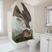 Common Buzzard Birds of America Audubon Print Douchegordijn (In situ)