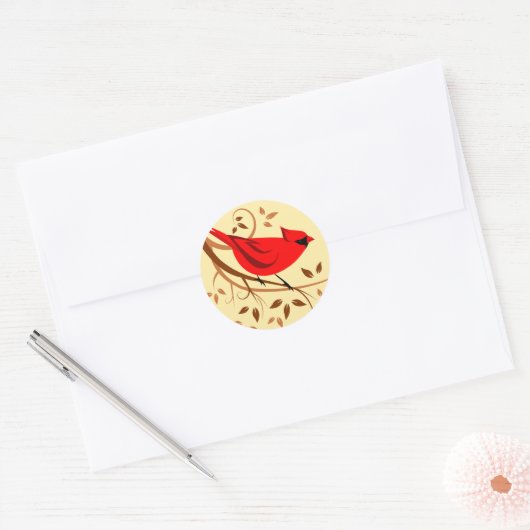 Common Cardinale Bird Ronde Sticker (Envelop)