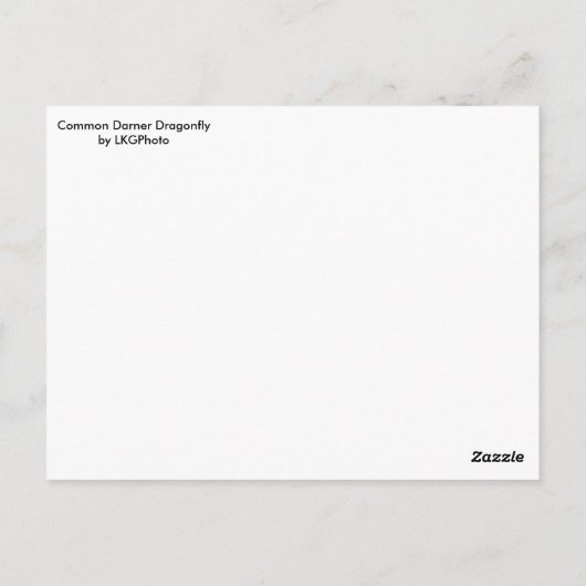 Common Darner Dragonfly Briefkaart (Achterkant)