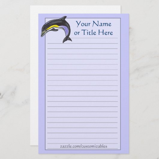 Common Dolphin Stationery Briefpapier (Voorkant / Achterkant)