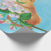 Common Dormouse on blooming branch of apple tree Cadeaupapier (Hoek)