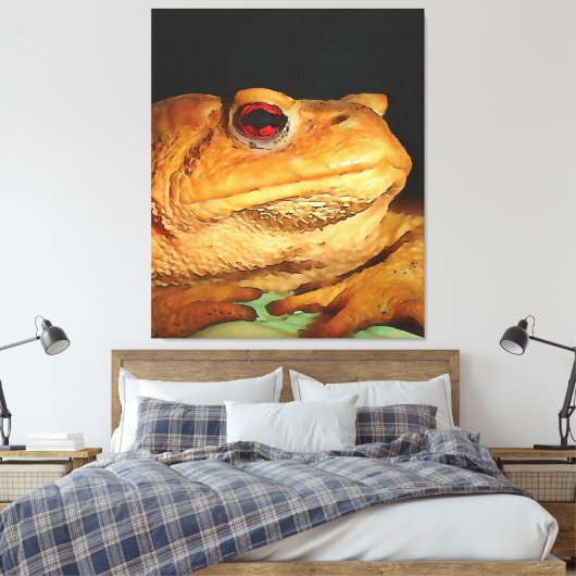 Common European Toad Bufo Black Outline Art Canvas Afdruk (Insitu (Slaapkamer))