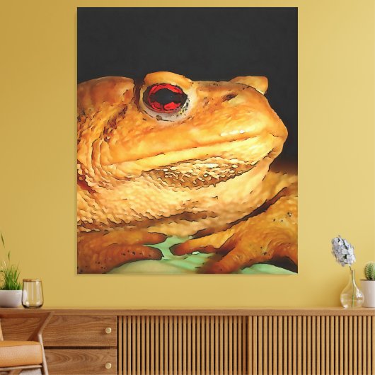 Common European Toad Bufo Black Outline Art Canvas Afdruk (Insitu (Woonkamer))