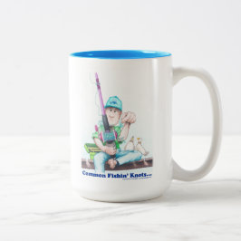 Common Fishin Knots - casting difficulties Tweekleurige Koffiemok