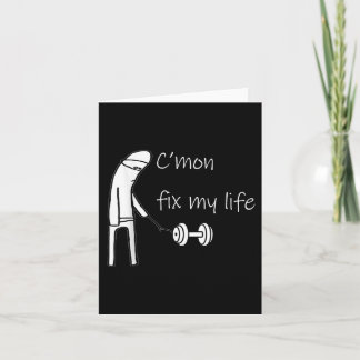 Common Fix My Life Dumbbell Design Grappig Fitness Kaart