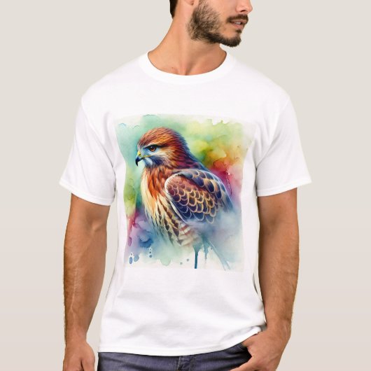 Common hawk 040924AREF122 - Watercolor T-shirt (Voorkant)