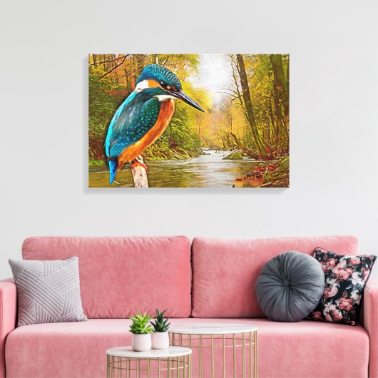 Common Kingfisher Canvas Afdruk (Insitu (Woonkamer))