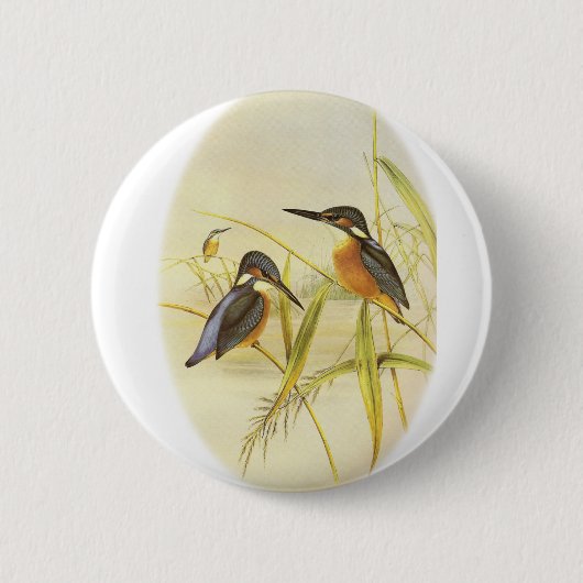 Common Kingfisher Ronde Button 5,7 Cm (Voorkant)
