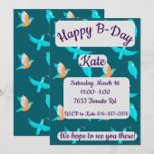 Common Kingfishers Happy Birthday Kaart (Voorkant / Achterkant)