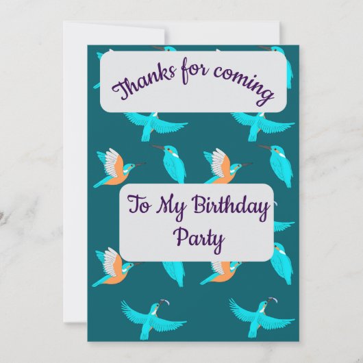 Common Kingfishers Thank you Card Kaart (Voorkant)