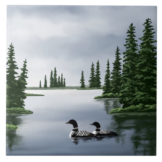 Common Loon Art Tiles Tegeltje (Voorkant)