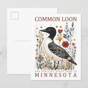 Common Loon Bird of Minnesota Verenigde Staten Rei Briefkaart